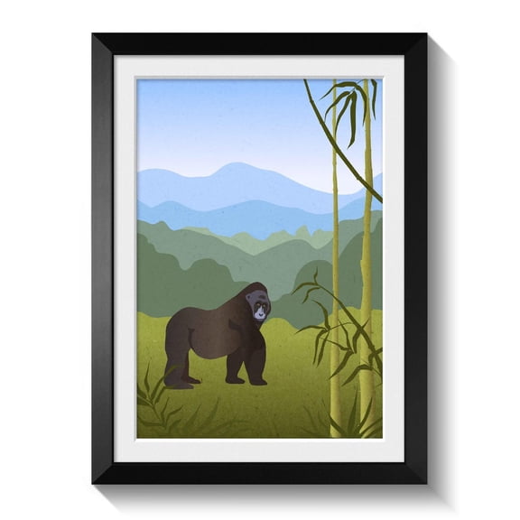 Rwanda Nursery Poster African Jungle Safari Animal Decor, Unframed Paper Poster 11x14in