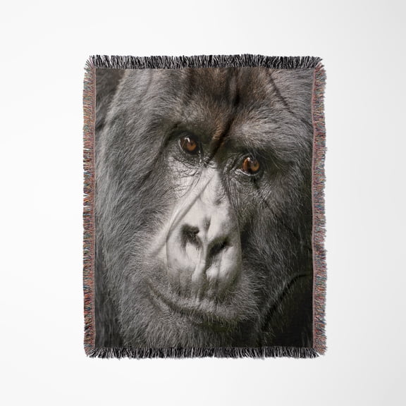 Rwanda, Volcanoes Np. Powerful Silverback Mountain Gorilla., Woven Blanket