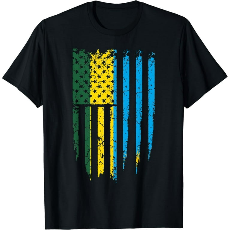 Rwanda Retro Flag T-Shirt Rwandan Distressed Graphic Rwanda Retro Flag T-Shirt Rwandan Distressed Graphic