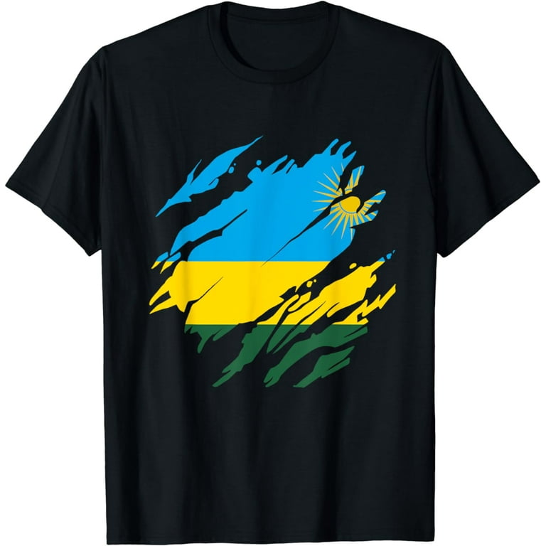 Rwanda Retro Flag T-Shirt Rwandan Distressed Graphic Rwanda Retro Flag T-Shirt Rwandan Distressed Graphic