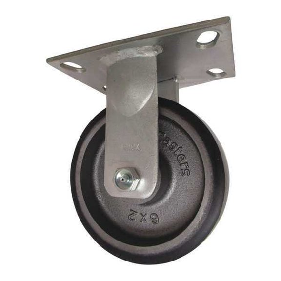 Rwm Plate Caster,Rigid,Polyurethane,7 1/2"H 65-UIR-0620-R-42RT