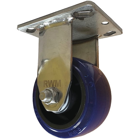 Rwm Plate Caster,Rigid,Polyurethane,5 5/8"H S65-UPC-0420-R