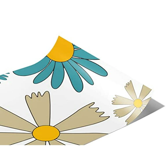 Rwraps 60s Retro Blue Hawaii Gloss Vinyl Film Wrap 59in x 6in Vinyl Vehicle Car Film Sheet Roll