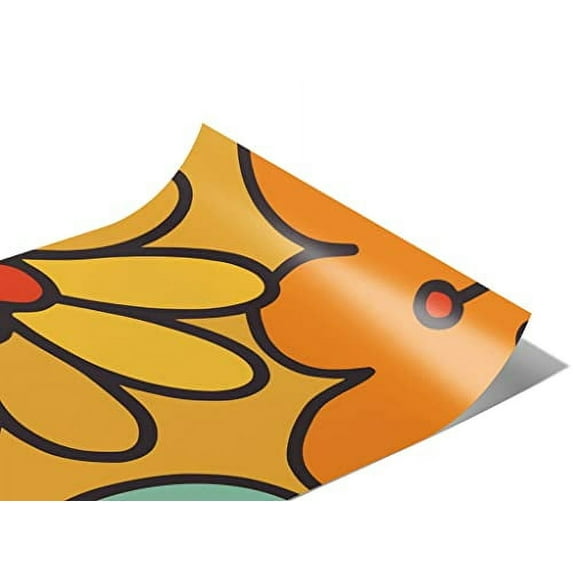 Rwraps 60s Retro Doris Day Gloss Vinyl Film Wrap 59in x 22ft Vinyl Vehicle Car Film Sheet Roll