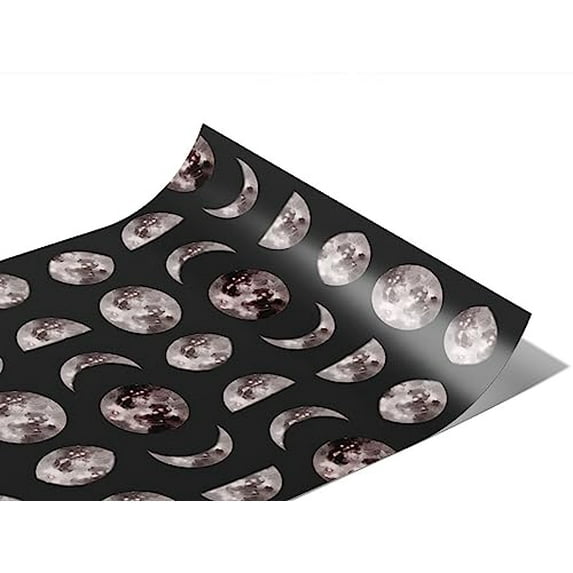 Rwraps Astrology Phasing Moons Gloss Vinyl Film Wrap 59in x 15ft Vinyl Vehicle Car Film Sheet Roll
