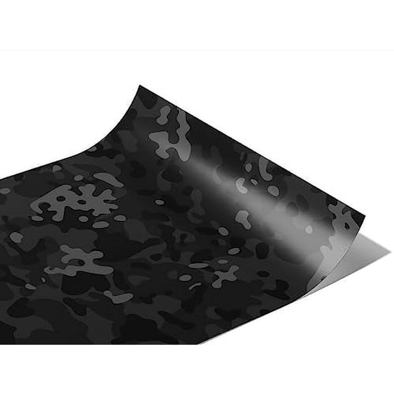 Rwraps Black Camouflage Oil Multicam Gloss Vinyl Film Wrap 59in x 29ft Vinyl Vehicle Car Film Sheet