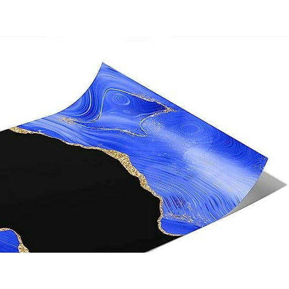 Rwraps Blue Agate Gemstone Deep Sadness Gloss Vinyl Film Wrap 59in x 22ft Vinyl Vehicle Car Film