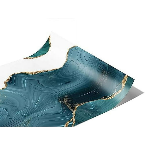 Rwraps Blue Agate Gemstone Harsh Rapids Gloss Vinyl Film Wrap 59in x 7ft Vinyl Vehicle Car Film