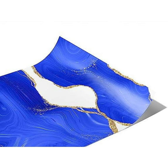 Rwraps Blue Agate Gemstone Ocean Memories Gloss Vinyl Film Wrap 59in x 6in Vinyl Vehicle Car Film