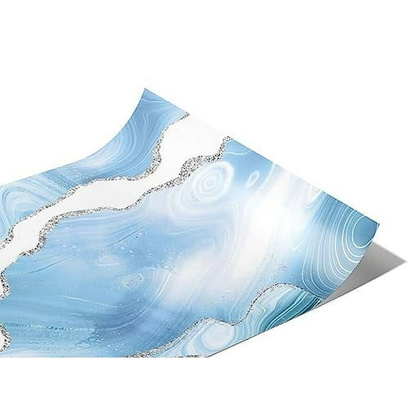 Rwraps Blue Agate Gemstone Swim Day Gloss Vinyl Film Wrap 59in x 30ft Vinyl Vehicle Car Film Sheet