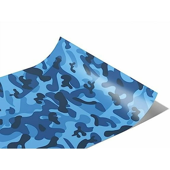 Rwraps Blue Camouflage Maya DPM Gloss Vinyl Film Wrap 59in x 7ft Vinyl Vehicle Car Film Sheet Roll