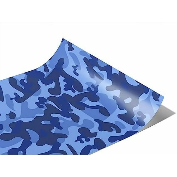 Rwraps Blue Camouflage Royal Navy Gloss Vinyl Film Wrap 59in x 1ft Vinyl Vehicle Car Film Sheet Roll