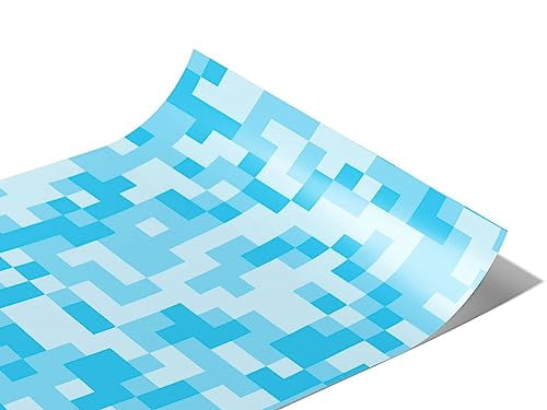 Rwraps Blue Pixel Curious Indeed Gloss Vinyl Film Wrap 59in x 23ft ...