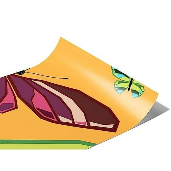 Rwraps Butterfly Yellow Flutter Gloss Vinyl Film Wrap 59in x 19ft Vinyl Vehicle Car Film Sheet Roll