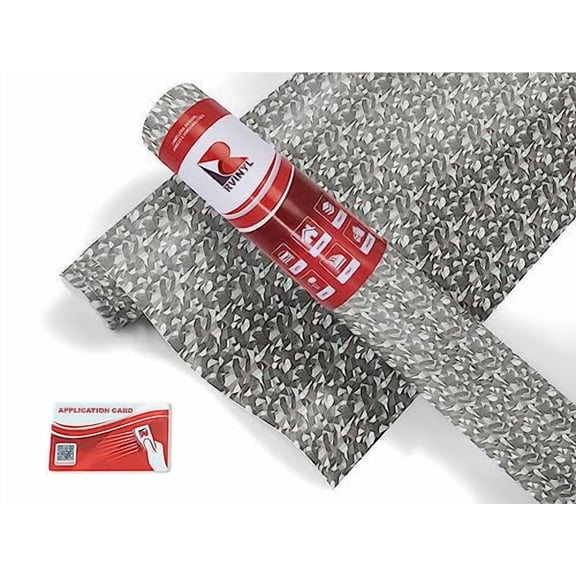 Rwraps Car Film Vinyl Adhesive Wrap Sheet 3D Fractal Silver 9207 - 5ft x 5ft
