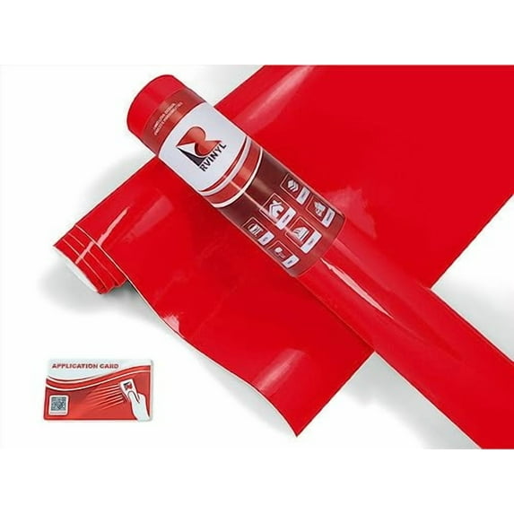 Rwraps Car Film Vinyl Wrap Sheet Roll Gloss Red (Racing) GC-2102 - 5ft x 8ft
