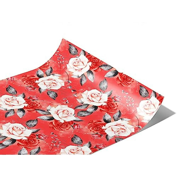 Rwraps Classic Floral Gray Leaf Matte Vinyl Film Wrap 59in x 16ft Vinyl Vehicle Car Film Sheet Roll