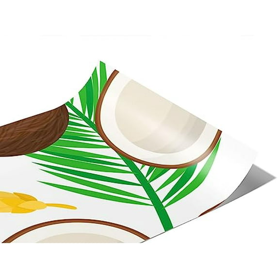 Rwraps Coconut Fickle Fronds Gloss Vinyl Film Wrap 59in x 18ft Vinyl Vehicle Car Film Sheet Roll