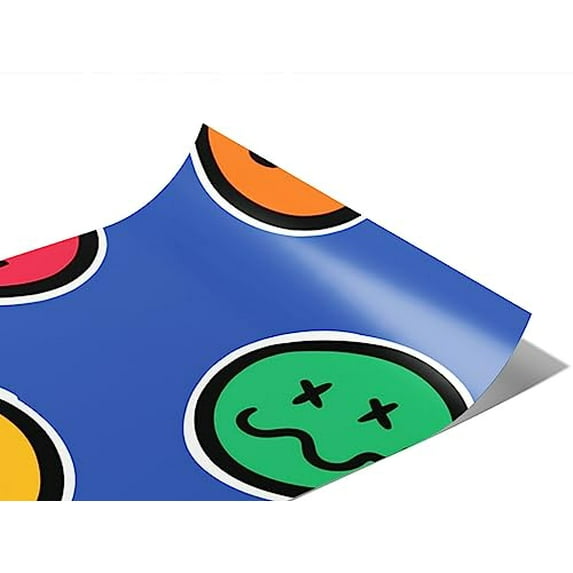Rwraps Emoji Retro Faces Gloss Vinyl Film Wrap 59in x 28ft Vinyl Vehicle Car Film Sheet Roll