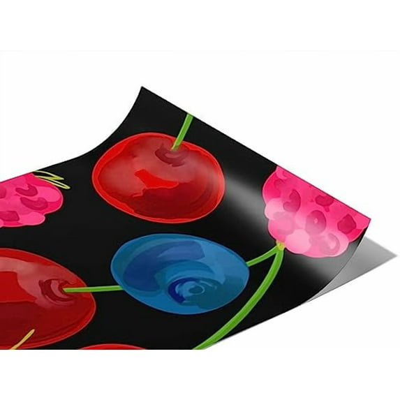 Rwraps Fruit Salad Berries and Cherries Gloss Vinyl Film Wrap 59in x 13ft Vinyl Vehicle Car Film