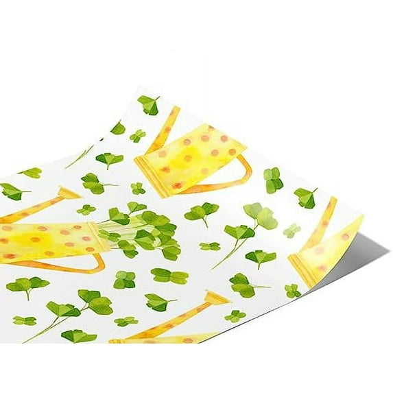 Rwraps Gardening Lucky Clovers Gloss Vinyl Film Wrap 59in x 6ft Vinyl Vehicle Car Film Sheet Roll