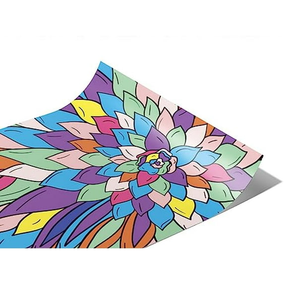 Rwraps Geometric Floral Forgotten Words Matte Vinyl Film Wrap 59in x 6in Vinyl Vehicle Car Film