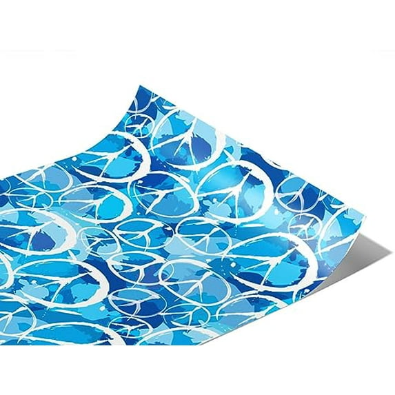 Rwraps Graffiti Blue Peace Matte Vinyl Film Wrap 59in x 23ft Vinyl Vehicle Car Film Sheet Roll