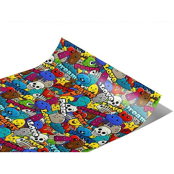 Rwraps Graffiti Paint Toys Gloss Vinyl Film Wrap 59in x 9ft Vinyl Vehicle Car Film Sheet Roll