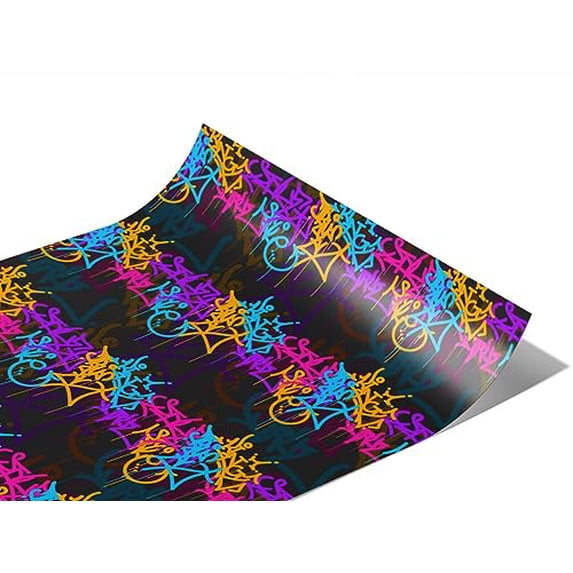 Rwraps Graffiti Slick Layers Matte Vinyl Film Wrap 59in x 27ft Vinyl Vehicle Car Film Sheet Roll