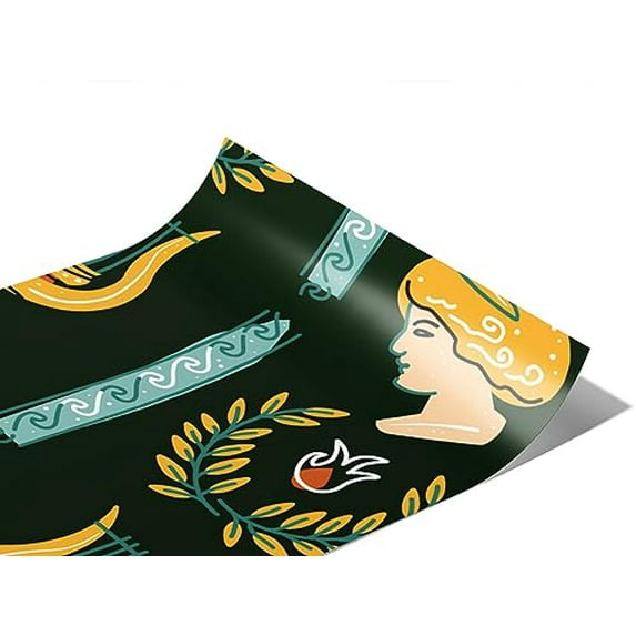 Rwraps Greco Roman Lyre Lyre Gloss Vinyl Film Wrap 59in x 6in Vinyl Vehicle Car Film Sheet Roll