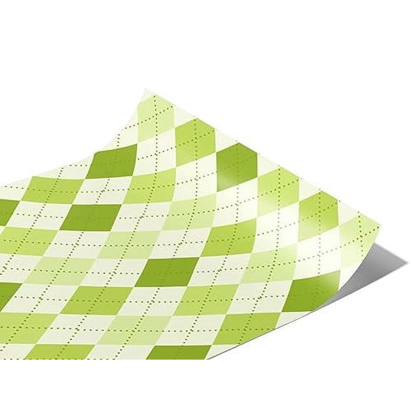 Rwraps Green Argyle Cut The Grass Matte Vinyl Film Wrap 59in x 8ft Vinyl Vehicle Car Film Sheet Roll