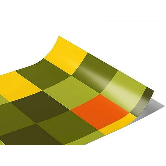 Rwraps Green Mosaic Mossy Abstractions Gloss Vinyl Film Wrap 59in x 12ft Vinyl Vehicle Car Film
