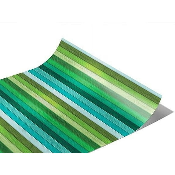 Rwraps Green Wood Plank Gradient Gloss Vinyl Film Wrap 59in x 25ft Vinyl Vehicle Car Film Sheet Roll