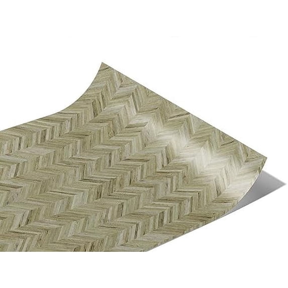 Rwraps Herringbone Parquet Grey Stain Gloss Vinyl Film Wrap 59in x 24ft Vinyl Vehicle Car Film Sheet
