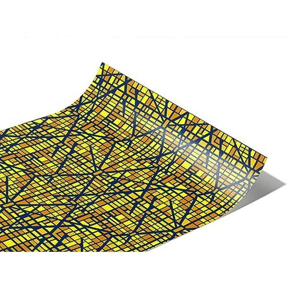Rwraps Mapped Cityscape Goldenrod Streets Matte Vinyl Film Wrap 59in x 3ft Vinyl Vehicle Car Film