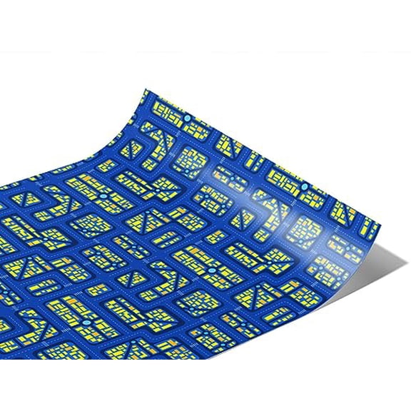 Rwraps Mapped Cityscape Zigzagging Roads Gloss Vinyl Film Wrap 59in x 6in Vinyl Vehicle Car Film