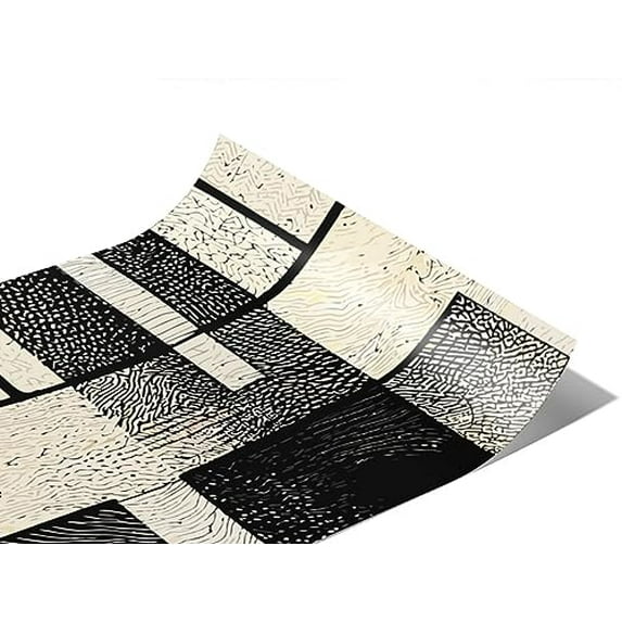 Rwraps Monochrome Art Deco The Horizontal Gloss Vinyl Film Wrap 59in x 6in Vinyl Vehicle Car Film