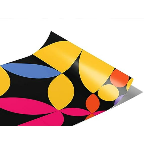 Rwraps Multicolored Mosaic Nineties Revival Gloss Vinyl Film Wrap 59in x 12ft Vinyl Vehicle Car Film