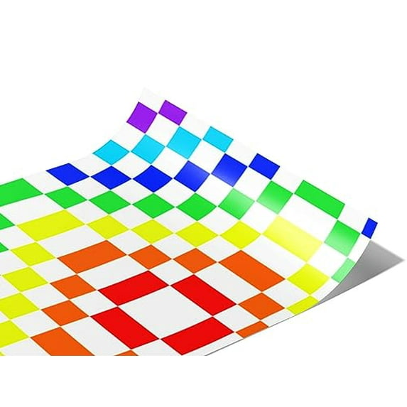 Rwraps Multicolored Mosaic Rainbow Floors Gloss Vinyl Film Wrap 59in x 6ft Vinyl Vehicle Car Film