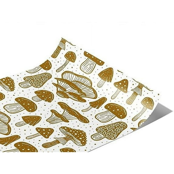 Rwraps Mushroom Golden Stems Gloss Vinyl Film Wrap 59in x 22ft Vinyl Vehicle Car Film Sheet Roll