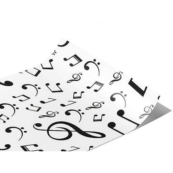 Rwraps Music Classic Notes Gloss Vinyl Film Wrap 59in x 17ft Vinyl Vehicle Car Film Sheet Roll