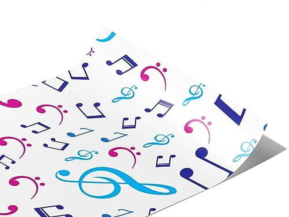 Rwraps Music Pastel Notes Gloss Vinyl Film Wrap 59in x 17ft Vinyl ...