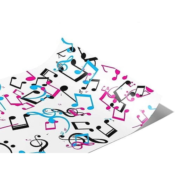 Rwraps Music Playful Notes Matte Vinyl Film Wrap 59in x 28ft Vinyl Vehicle Car Film Sheet Roll