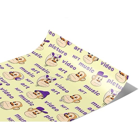 Rwraps NFT Technology Focused Monkey Gloss Vinyl Film Wrap 59in x 14ft Vinyl Vehicle Car Film Sheet