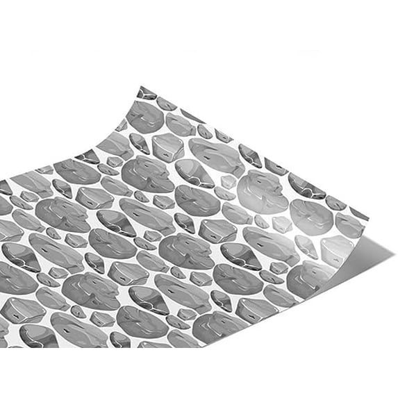 Rwraps Natural Cobblestone Plain Grey Matte Vinyl Film Wrap 59in x 6in Vinyl Vehicle Car Film Sheet