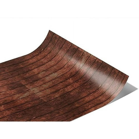 Rwraps Natural Vertical Wood Plank American Walnut Gloss Vinyl Film Wrap 59in x 7ft Vinyl Vehicle
