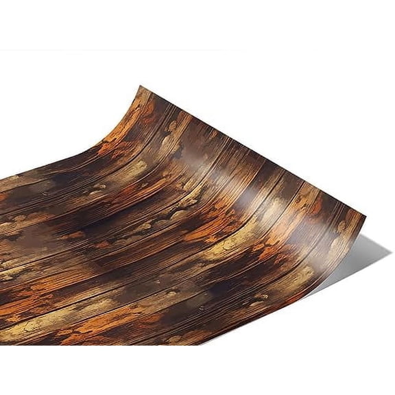 Rwraps Natural Vertical Wood Plank Distressed Provincial Matte Vinyl Film Wrap 59in x 8ft Vinyl