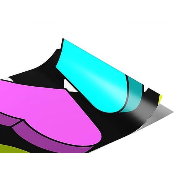 Rwraps Neon Heart Candygram Crunch Gloss Vinyl Film Wrap 59in x 6in Vinyl Vehicle Car Film Sheet