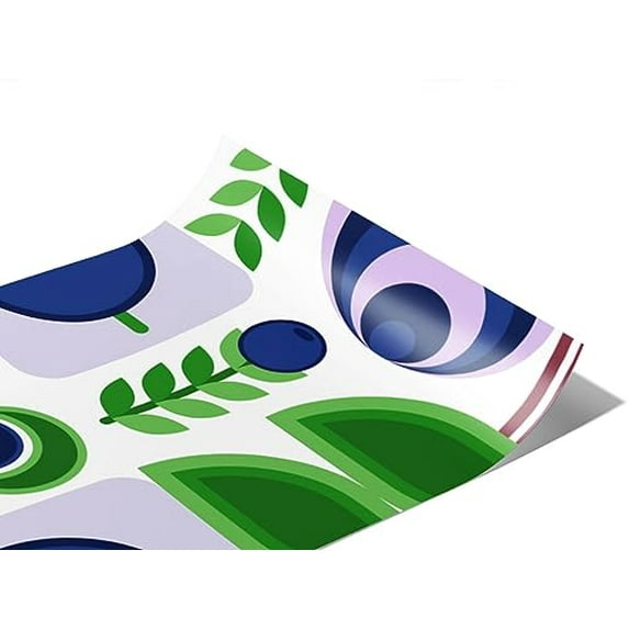 Rwraps Novelty Mosaic Blueberries Abound Gloss Vinyl Film Wrap 59in x 12ft Vinyl Vehicle Car Film