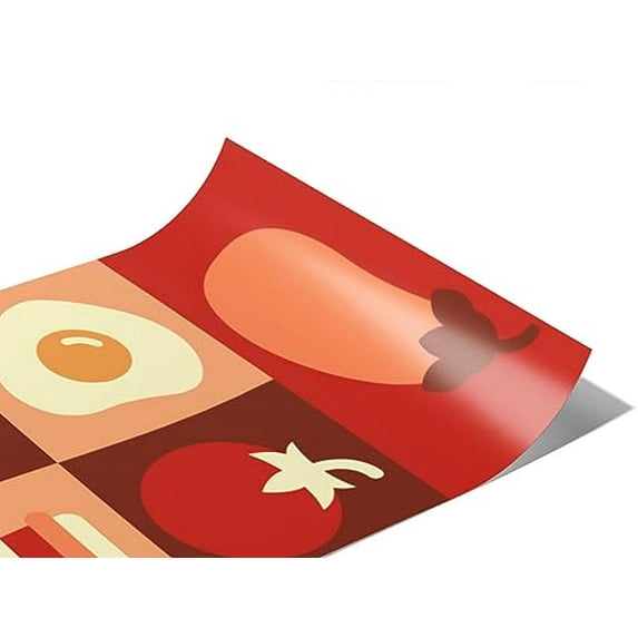 Rwraps Novelty Mosaic Lunchtime Menu Matte Vinyl Film Wrap 59in x 30ft Vinyl Vehicle Car Film Sheet